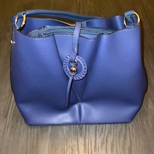 Navy Blue/Royal Blue Purse with Adjustable Strap and Removable insert